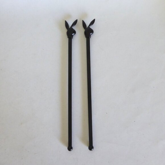 VINTAGE PLAYBOY NIGHT CLUB BUNNY COCKTAIL DRINK SWIZZLE STICK STIRRER (LOT OF 2) - Picture 4 of 6